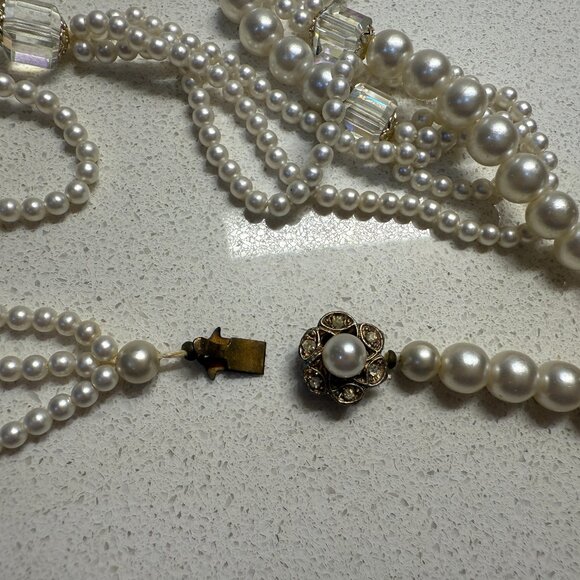 Vintage Faux Pearl Necklace 54" - Picture 2 of 7
